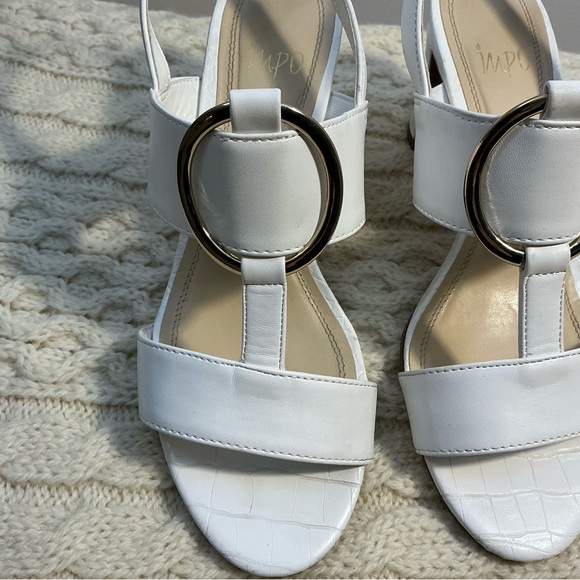 Impo White Block Heel Women's Sandals with Ring Detail Size 9W - Picture 4 of 12